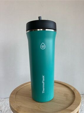 ThermoFlask Teal Insulated Tumbler with Straw Lid 32 oz